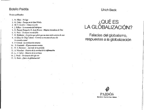 Portada de ¿Qué es la globalización?